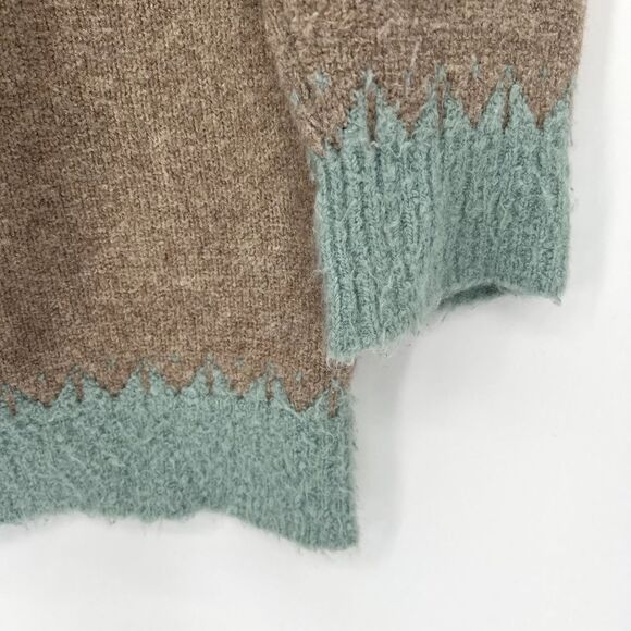 Anthropologie Sleeping on Snow Fair Isle Tunic Sweater Size S Knit Wool Blend - Picture 2 of 16